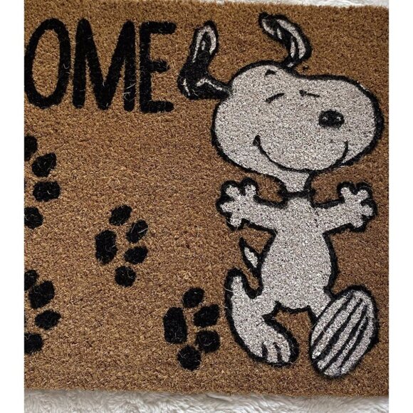 Peanuts Snoopy Woodstock Paw Prints Welcome Outdoor Coir Mat 18” X 28” NEW - Picture 5 of 8